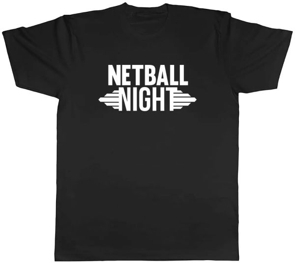 

netball night mens t-shirt tee, White;black