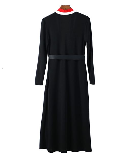 

skirt autumn winter fashion coats women striped color block knitting belted long sleeve casual cardigan outwears, White