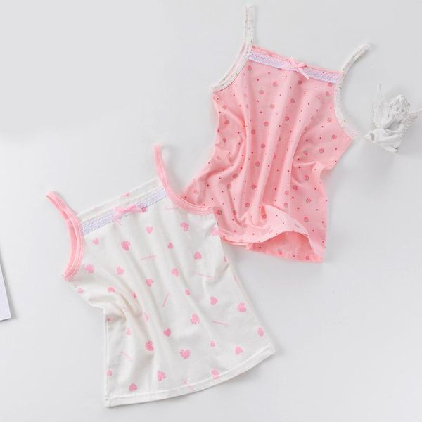 

camisoles & tanks cotton girls t shirt summer t-shirt for children shirts cartoon kids vest undershirt singlet underwear, Black;white