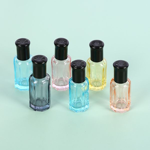 

colorful 3ml 6ml 9ml glass roller bottle mini empty essential oil bottles with stainless steel ball