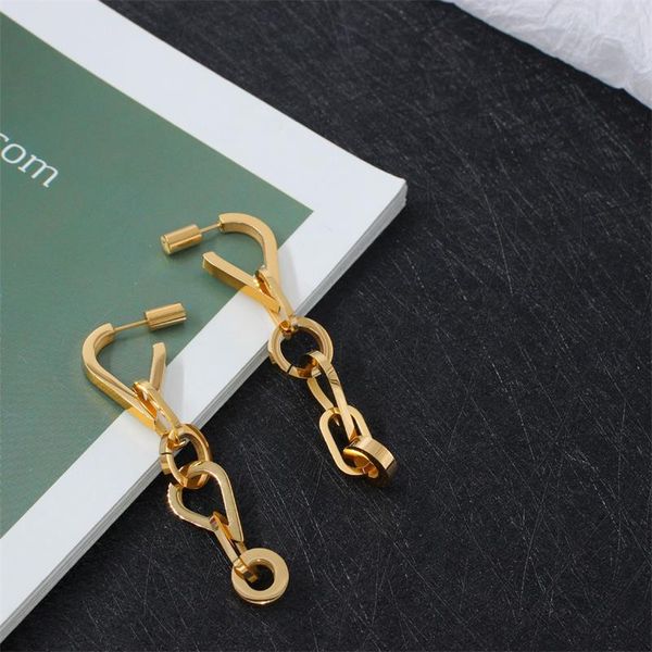 

personalized long titanium steel earrings, Golden;silver