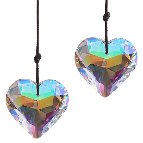 

2021 crystal heart prism pendant lamp pendant suncatcher prism pendant decorative rainbow