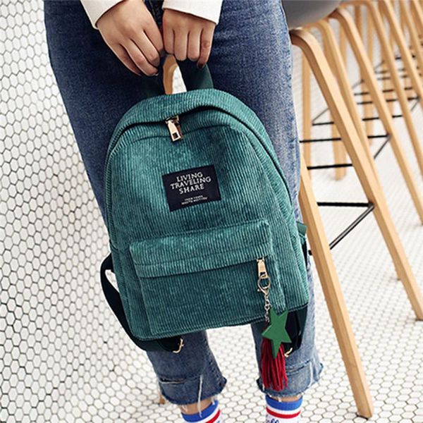 

backpack women mini corduroy female eco simple canvas shoulder bag ladies casual small travel bags for teenage