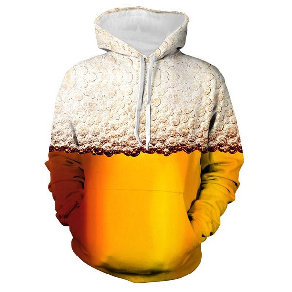 

print funny beer pattern sweatshirt hoodie pullover hip-hop fashion streetwear 2021 men and women hoodies boys men's & sweatshirt, Black