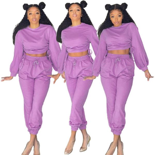 

women's two piece pants fitness casual 2 set tracksuit women solid color hoodies cropped and jogger outfits chandal mujer, White