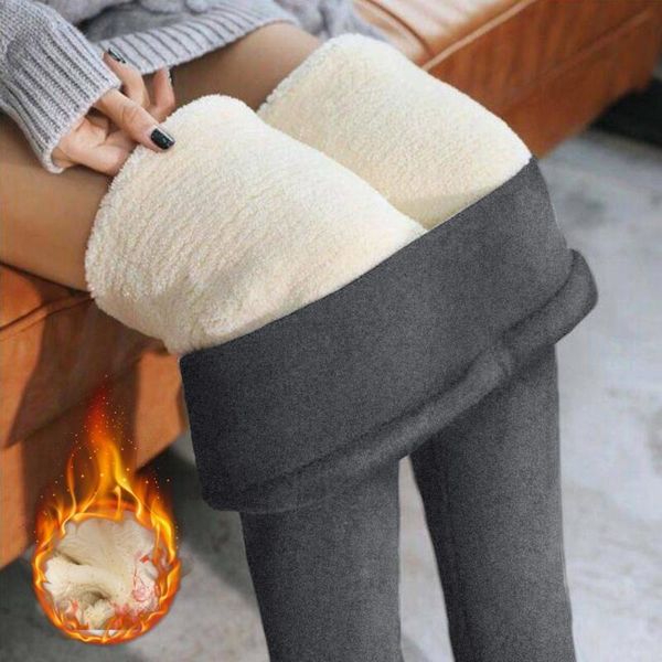 

running pants warm women winter skinny thick velvet wool fleece leggins trousers lambskin cashmere female leggings dropship, Black;blue
