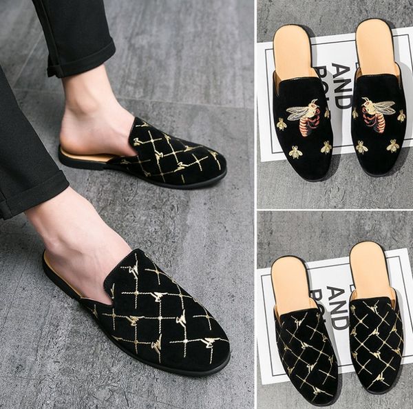 

men's summer luxurys sandals original leather comfortable slip-on casual shoes fashion men slippers zapatillas hombre size 38-44, Black