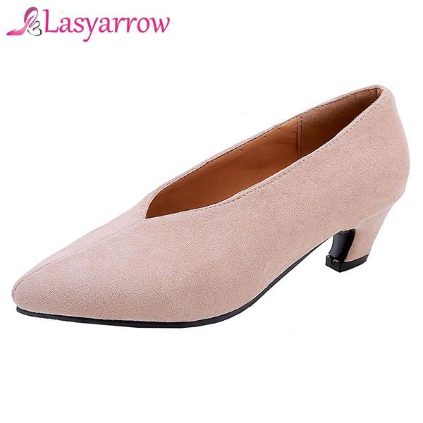 

lasyarrow 2021 korean version of the thick with pointed head retro grandma shoes shallow mouth wild comfortable single dress, Black
