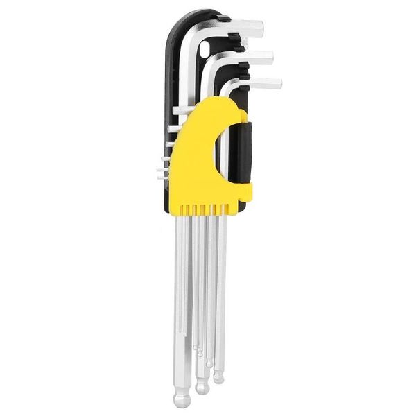

9pcs hexagon wrench set 1.5mm-10mm ball end long arm hex key screw driver tool wholesale hand tools