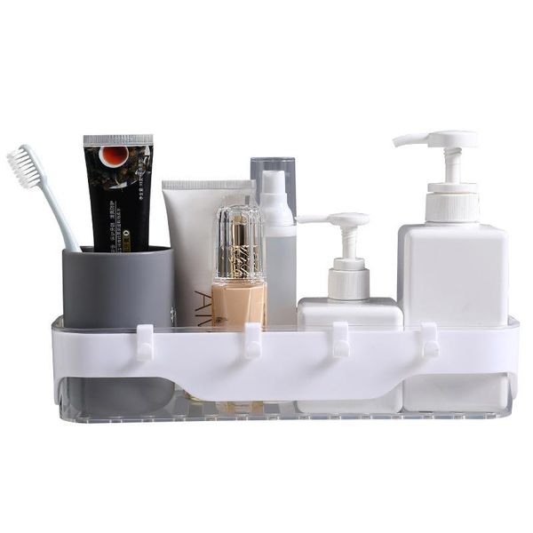 

home bathroom storage rack multifunction strong adhesive toiletries shelves punching lote88 kitchen & organization