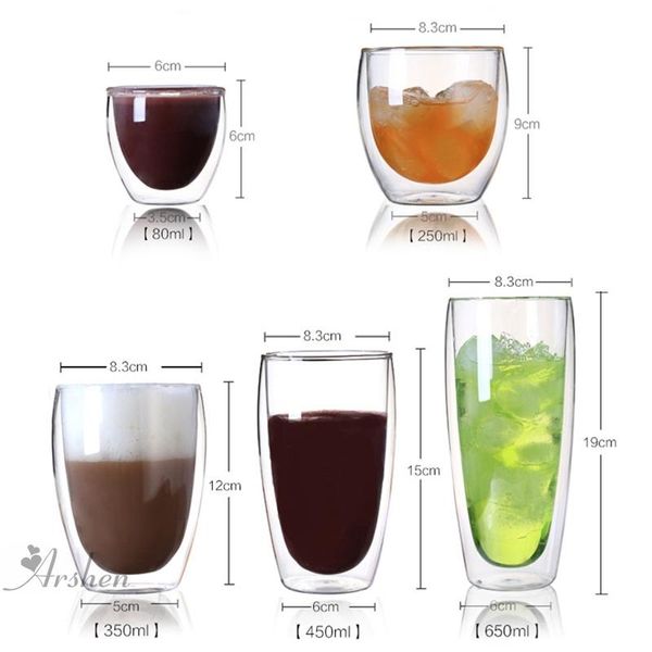 

cups & saucers double wall s glass clear handmade heat resistant tea drink healthy mug coffee cup set