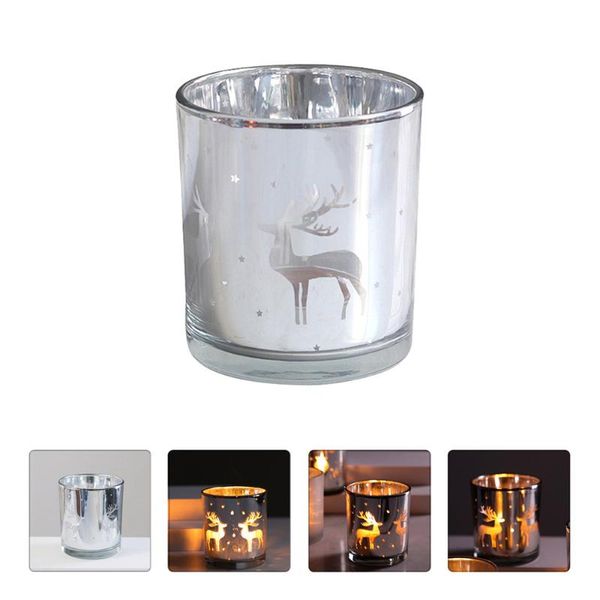 

candle holders 6pcs christmas decors electroplated glass cups (silver)
