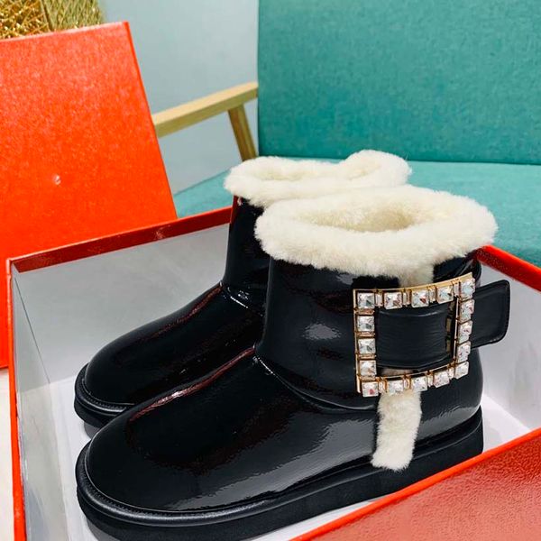 

2021 designer australian classic clear mini boots women womens winter snow fur furry girls kid men satin boot booties snows half knee short, Black