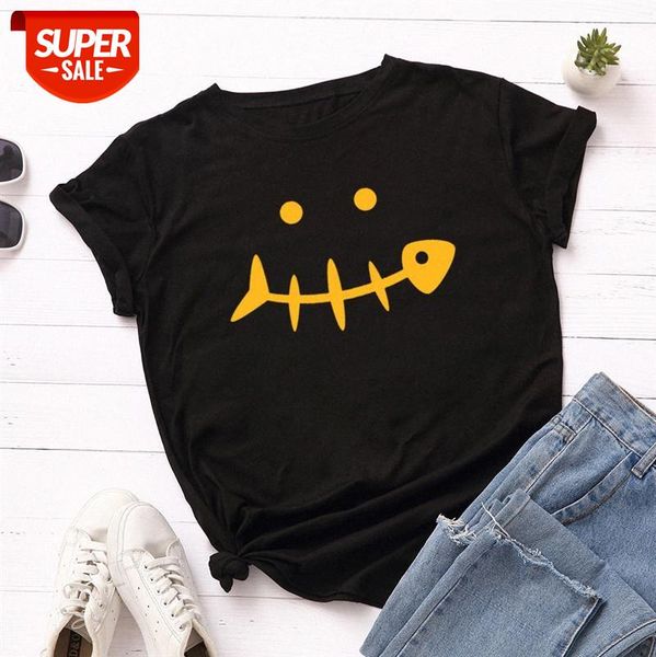 

women's loose round neck short-sleeved cotton t-shirt t38 #913f, White