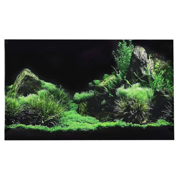 

decorations aquarium fish tank seafloor water grass background decoration painting pvc sticker plants supplies