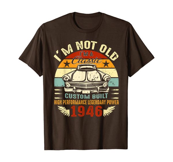 

vintage 73rd birthday gifts 73 years old classic 1946 tshirt, White;black