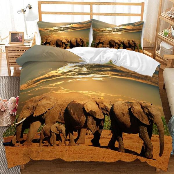 

bedding sets animal elephant 3d printed set cartoon bohemian duvet cover with pillowcases for kids bedroom  king size bed
