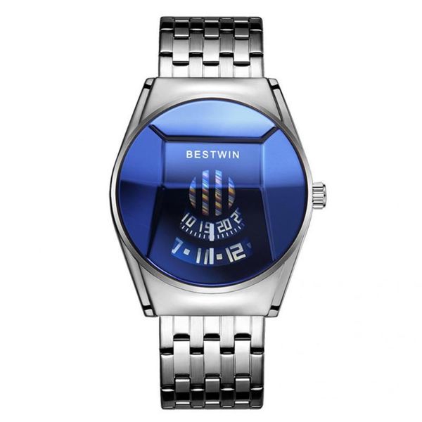 

wristwatches wear-resistant explosion-proof stainless steel modern men quartz watch for boy, Slivery;brown