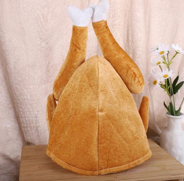 Pelúcia Turquia Turquia Chapéus Decoração Chapéu Cooked Chicken Bird Secret para Traje de Ação de Graças Dress Up Party SN3048