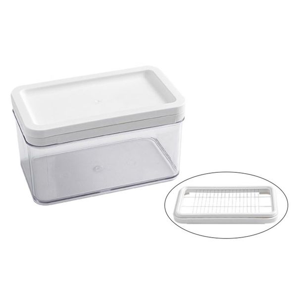 

dishes & plates household stainless steel butter cutter storage box separator with lid pan practical and durable tools simple