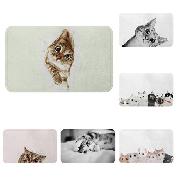 

carpets cartoon cat pet kitty sweet home art cool mat bath carpet decorative anti-slip mats room car floor bar rugs door decor gift