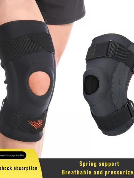 

elbow & knee pads men and women fitness hiking compression absorption breathable meniscus protective sleeve spring support single pack, Black;gray