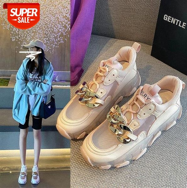 

daddy shoes women's trendy ins thin mesh casual sports white #3u40