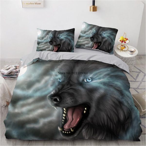 

bedding sets home textiles 3d design animal wolf set pillow shams comforter covers duvet quilt cover king  full twin