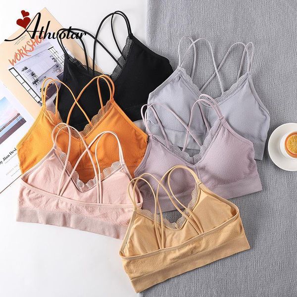 

gym clothing athvotar seamless bra for women padded push up lady girls breathable quick dry fitness run yoga sports vest, White;black