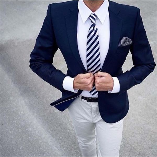 

men's suits & blazers navy blue men blazer tuxedo business custom mariage order tuesday for bride of the formal wedding prom 4hcp, White;black