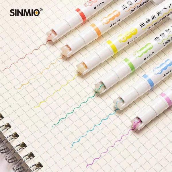 

gel pens 6 pack macaron pen set transparent body water-based ink lining drawing stationery school art