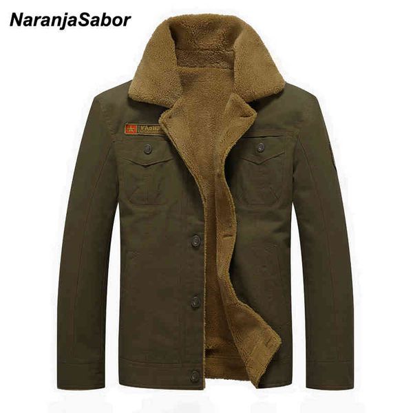 

naranjasabor winter parka coat men's 2020 thick warm et mens casual military overcoat male brand clothing plus-size 6xl n613, Black