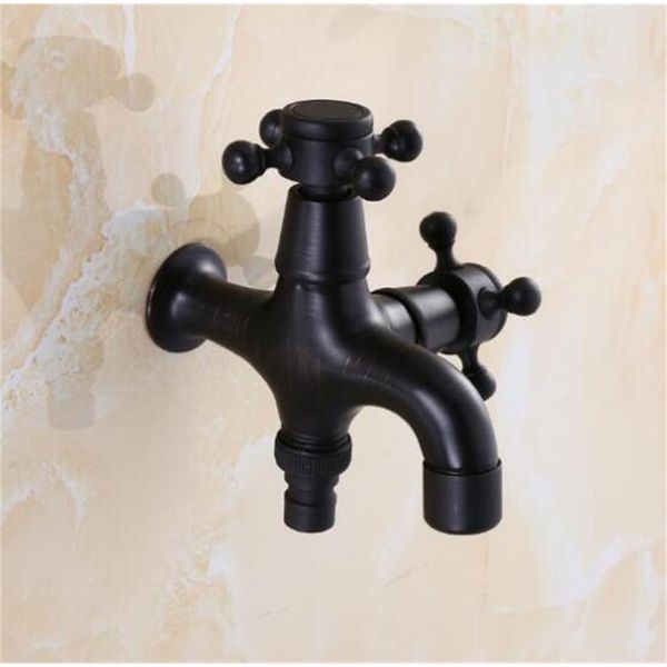 

other faucets, showers & accs total brass black oil brushed double using washing machine bathroom corner tap garden outdoor mixer