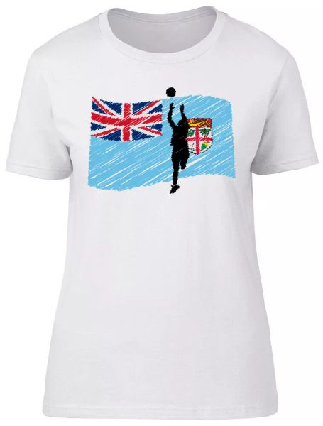 

fiji netball ladies womens fitted t-shirt, White;black