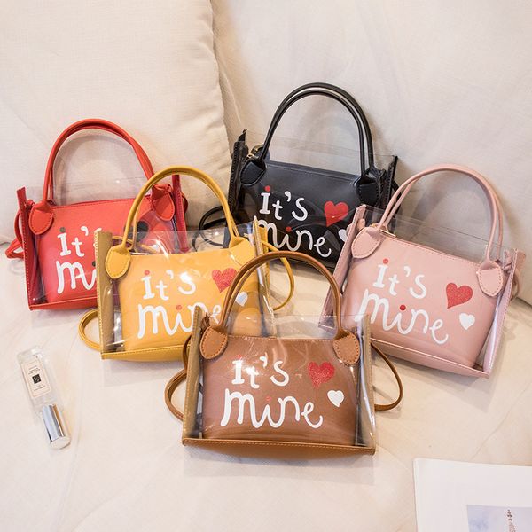 

pvc transparent women's 2021 autumn new portable single shoulder diagonal letter printing bag