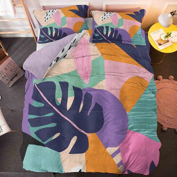 

bedding sets colorful abstract duvet cover pillowcase single king  size set home textile
