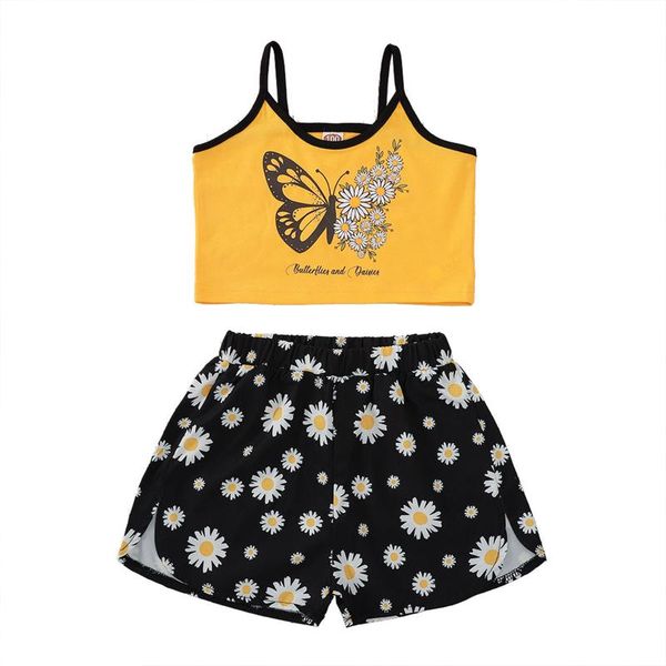 

pcs baby girls sports outfits, sleeveless leopard number print square collar tank + color block shorts clothing sets, White