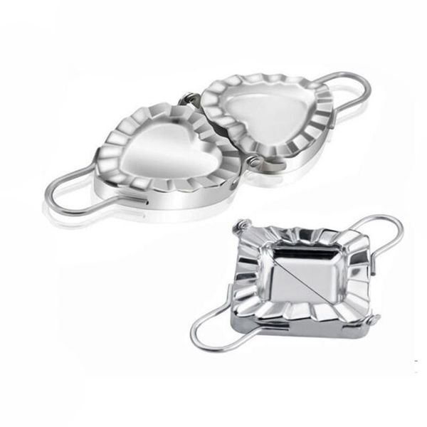 

storage baskets 2pcs stainless steel dumpling maker heart shape & square mold dough press cutter wrapper pie crimper tools