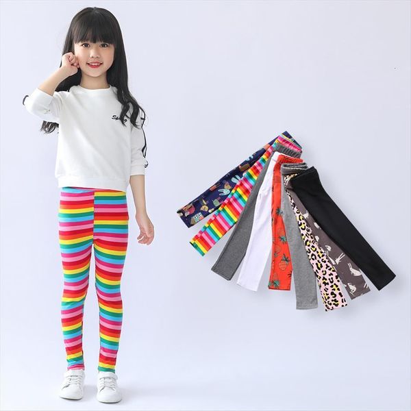 

spring autumn girls print flower skinny cotton basic leggings sch0343, Blue