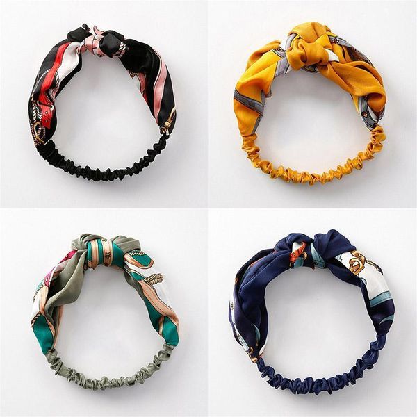 

drop 4pcs/set women headband floral print elastic hair bands headwear accessories1