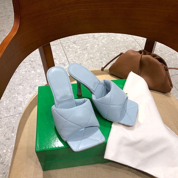 

slipper designer slide spring summer sandals with high heels fashion trend female beach indoor real leather sweet candy colors ladies shoes, Black