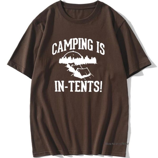 

men's t-shirts xs-3xl oversized t shirt camping is in tents - funny intense mens 100% cotton male print o neck unique streetwear, White;black