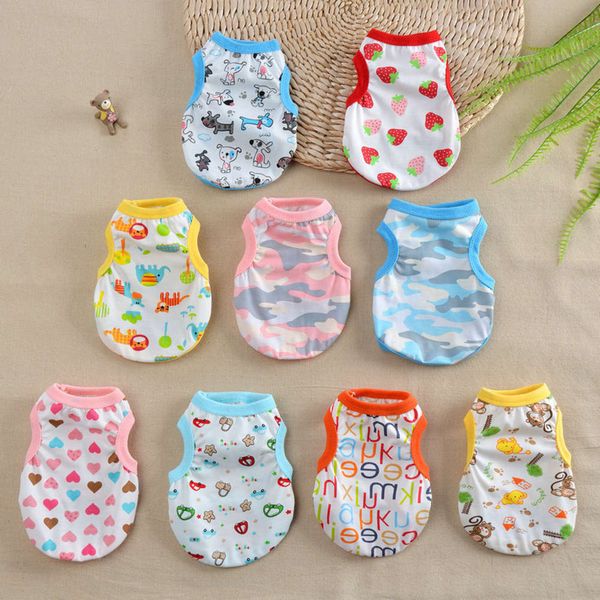 

the dog clothes little teddy floral vest pet dog clothes spring and summer thin breathable bear bomei cat clothing