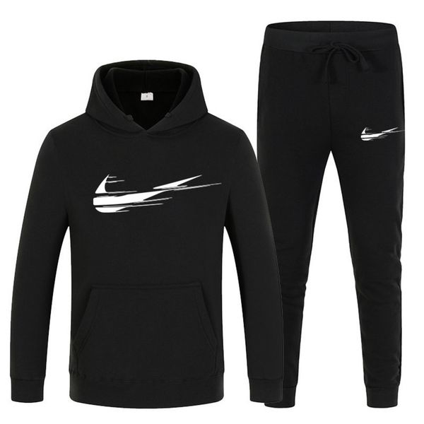 

men's hoodie printed fce pullover autumn and winter sportswear 2pcs set, Gray
