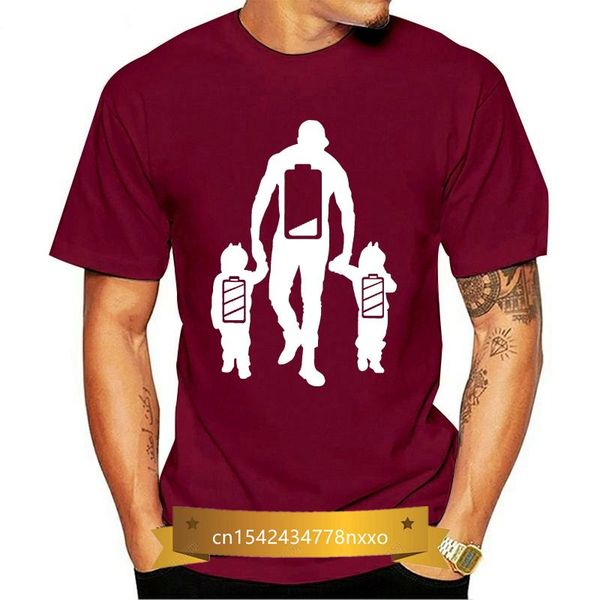 

men's t-shirts funny tired twin dad shirt low battery full charge t-shirt 2021 summer men short sleeve, White;black