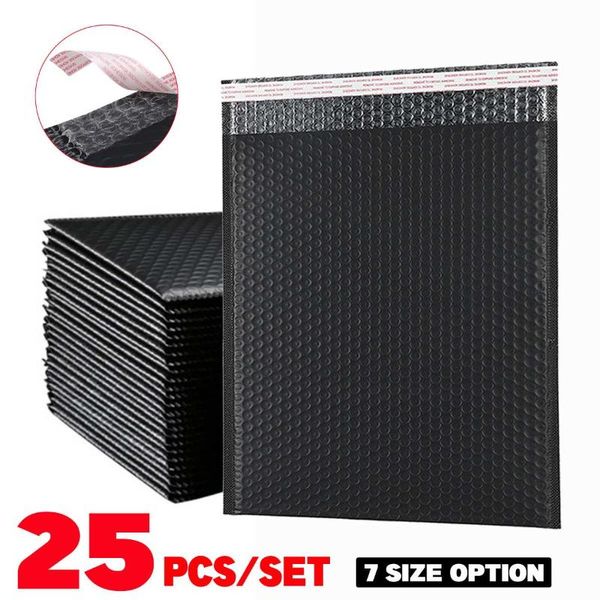

storage bags 25pcs black bubble mailer envelopes padded mailing bag self sealing foam foil courier waterproof