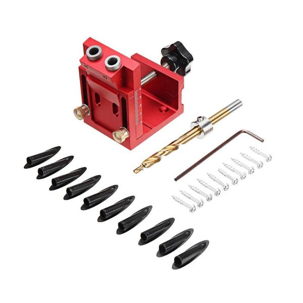 

professional hand tool sets diy oblique hinge hole locator puncher pocket drilling guide dowel jig kit wood dowelling self centering drill