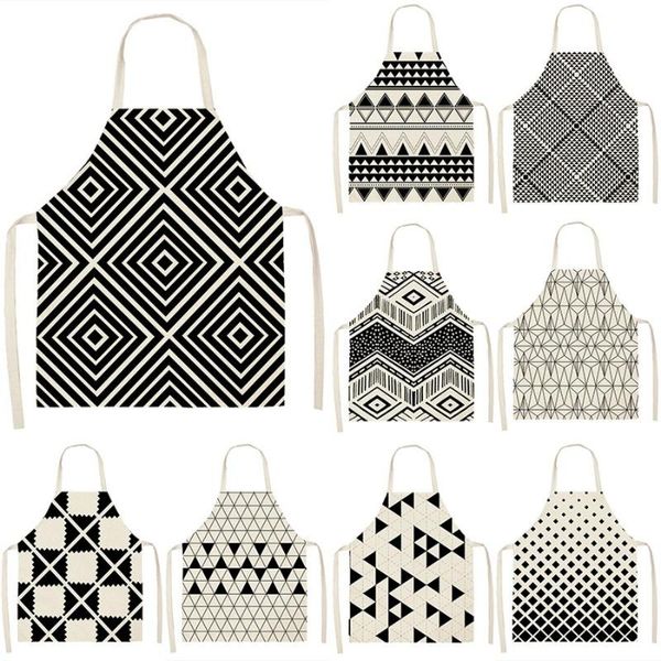 

aprons black geometric pattern apron woman kitchen master linens for women cafe men