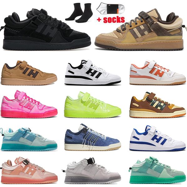 

shoes casual forum low designer white grey bad bunny buckle brown wheat back to school pink easter egg og bright blue flat sneakers sports