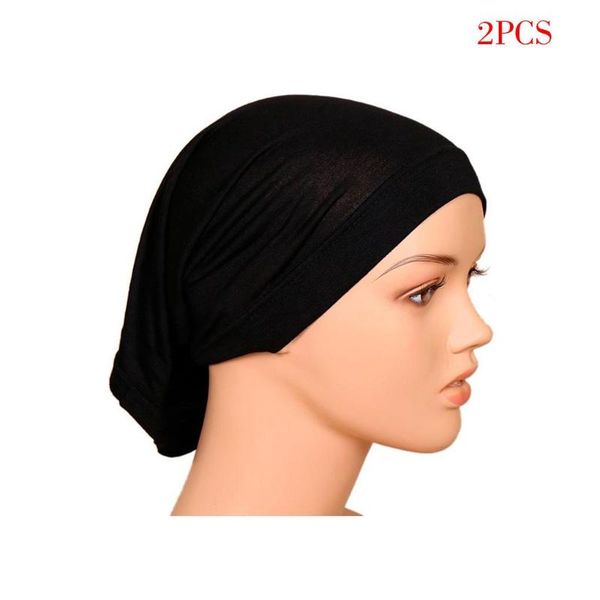 

party hats 2 pcs muslim cap, scarf, hijab, mercerized cotton tc301 black
